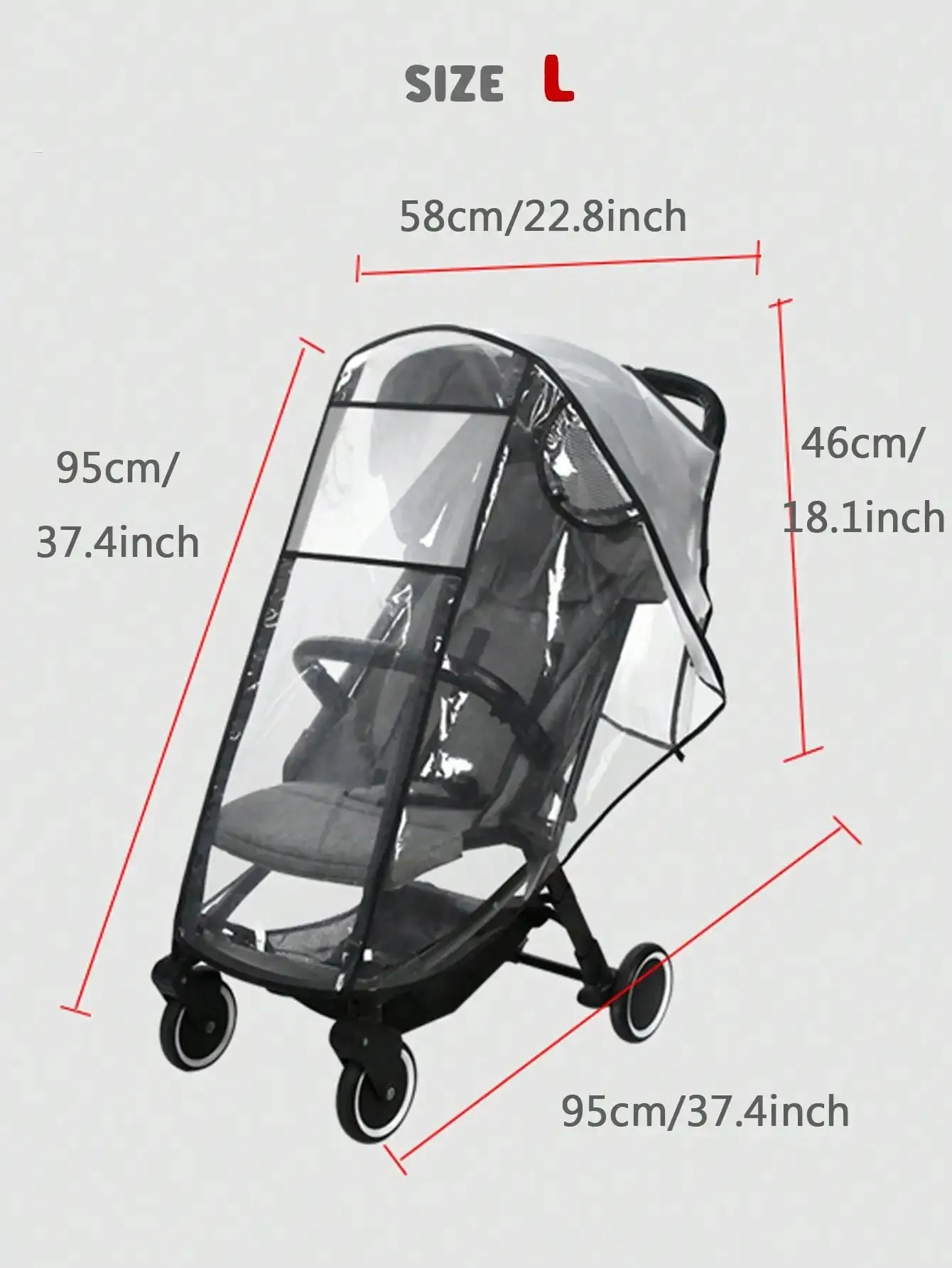 Acessórios para carrinho de bebê, capa impermeável e à prova de chuva, transparente, à prova de vento e poeira, aberta para carrinho de bebê, capas de chuva
