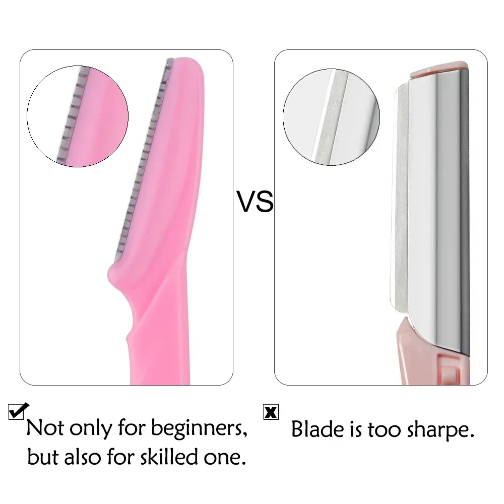 3/10Pcs Eye Brow Epilationกําจัดขนเครื่องตัดความปลอดภัยมีดแต่งหน้าScraper Eyebrow Trimmerใบมีดผู้หญิงเครื่องโกนหนวดแบบพกพา