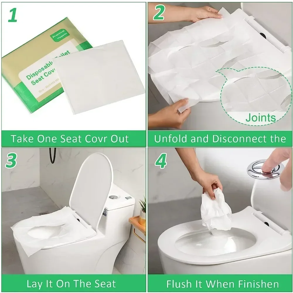 Coperture per acqua solubili impermeabili in carta Tipo Viaggio Campeggio Hotel Accessori per il bagno Sedile WC usa e getta portatile