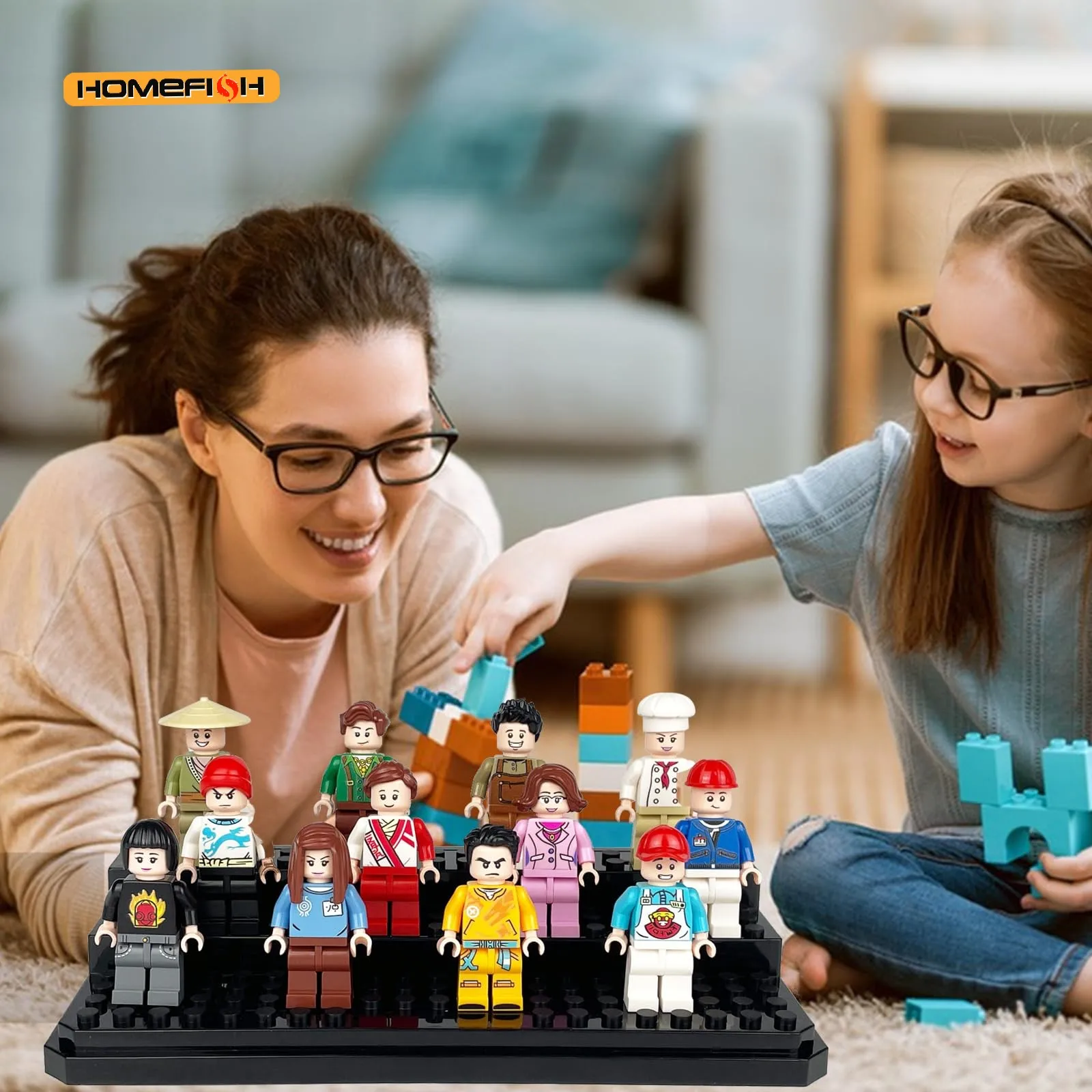 Acrylic Minifigures Display CaseStackable and Dustproof Building Block Display Box for Lego Action Figure Toys Storage