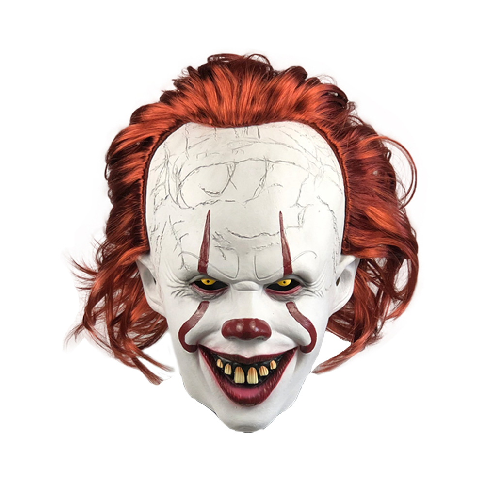 Przerażający Pennywise Joker maska Cosplay Horror zły demon Clown zabójcy lateksowy kask Halloween karnawał kostium imprezowy rekwizyty prezenty