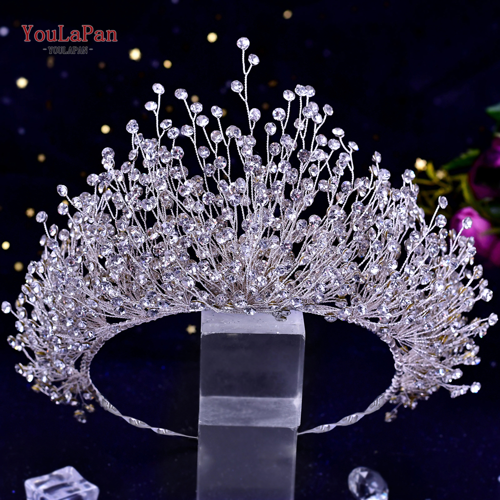 Topqueen coroa de casamento, diadema de noiva, acessórios para cabelo, casamento, tiaras, concurso, faixa de cabeça, princesa, joia de cabelo hp193p