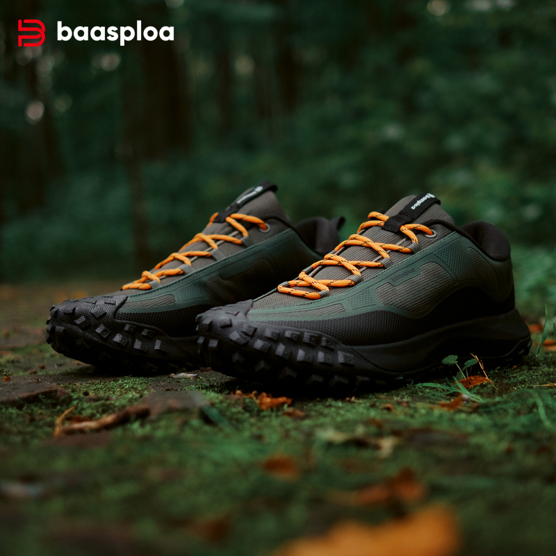 Baasploa, nuevos zapatos de senderismo para hombre, zapatillas antisalpicaduras de agua para exteriores, zapatillas informales cómodas para hombre, zapatillas antideslizantes resistentes al desgaste