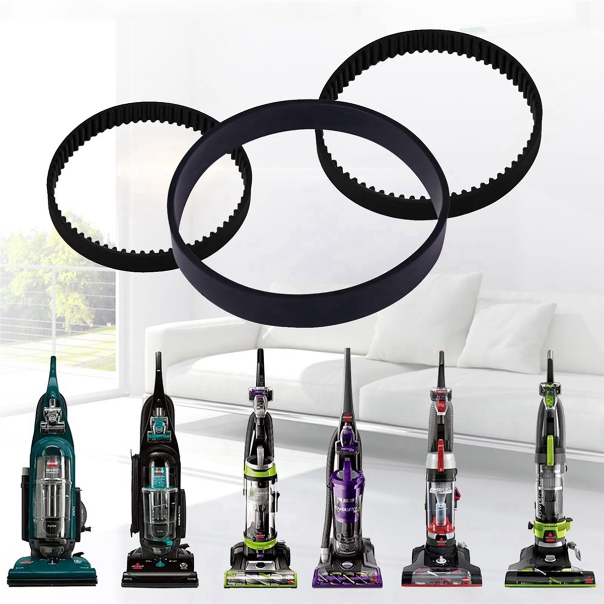 6PCS เปลี่ยนชุดเข็มขัดสูญญากาศสําหรับ ProHeat 2X Revolution Cleaner รุ่น 1986,1964,2007,2007P