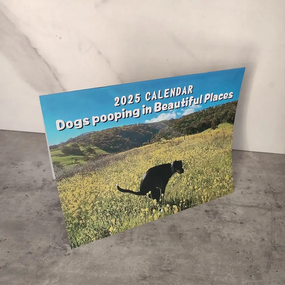 Calendario de pared de perros divertidos, planificador diario semanal mensual, creativo, regalo de escritorio divertido, 2025