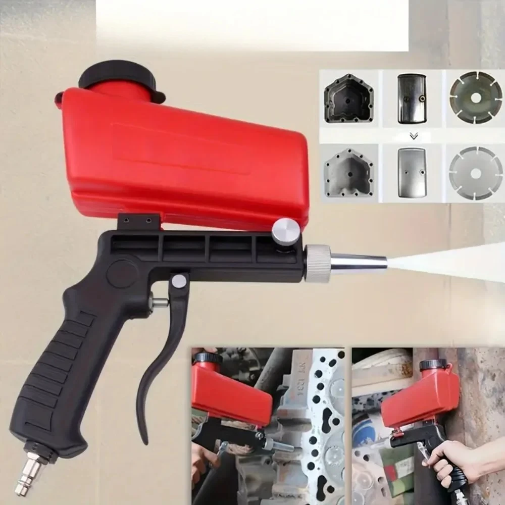 Pneumatic Sandblasting Gun 90psi Sand Blaster Paint Spray Machine Continuous Blasting Handheld Gravity Blasting Gun