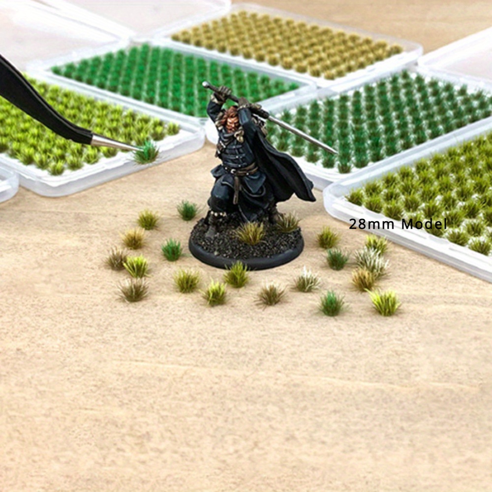 104pcs/pack Static Grass Tuft, Model Grass Tufts Terrain Model Kit Static Scenery Model Miniature Shrubs Bushes for Train Landsc