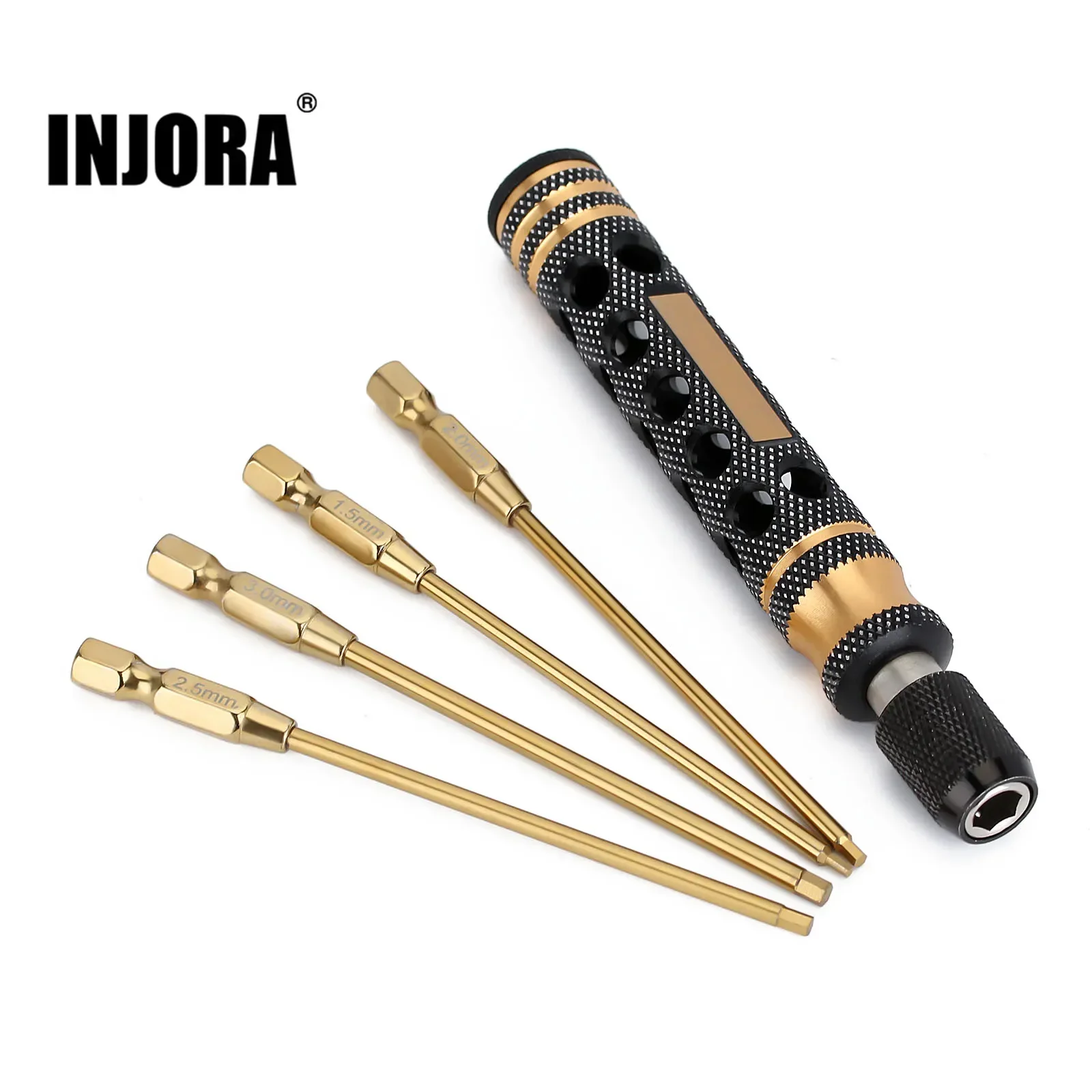 INJORA Lục Giác Tua Vít 1.5 2.0 2.5 3.0Mm Thay Đổi Nhanh Allen Chìa Khóa Lục Giác Ốc Vít Cờ Lê Công Cụ Cho RC Xe Bánh Xích SCX10 Mô Hình Thuyền