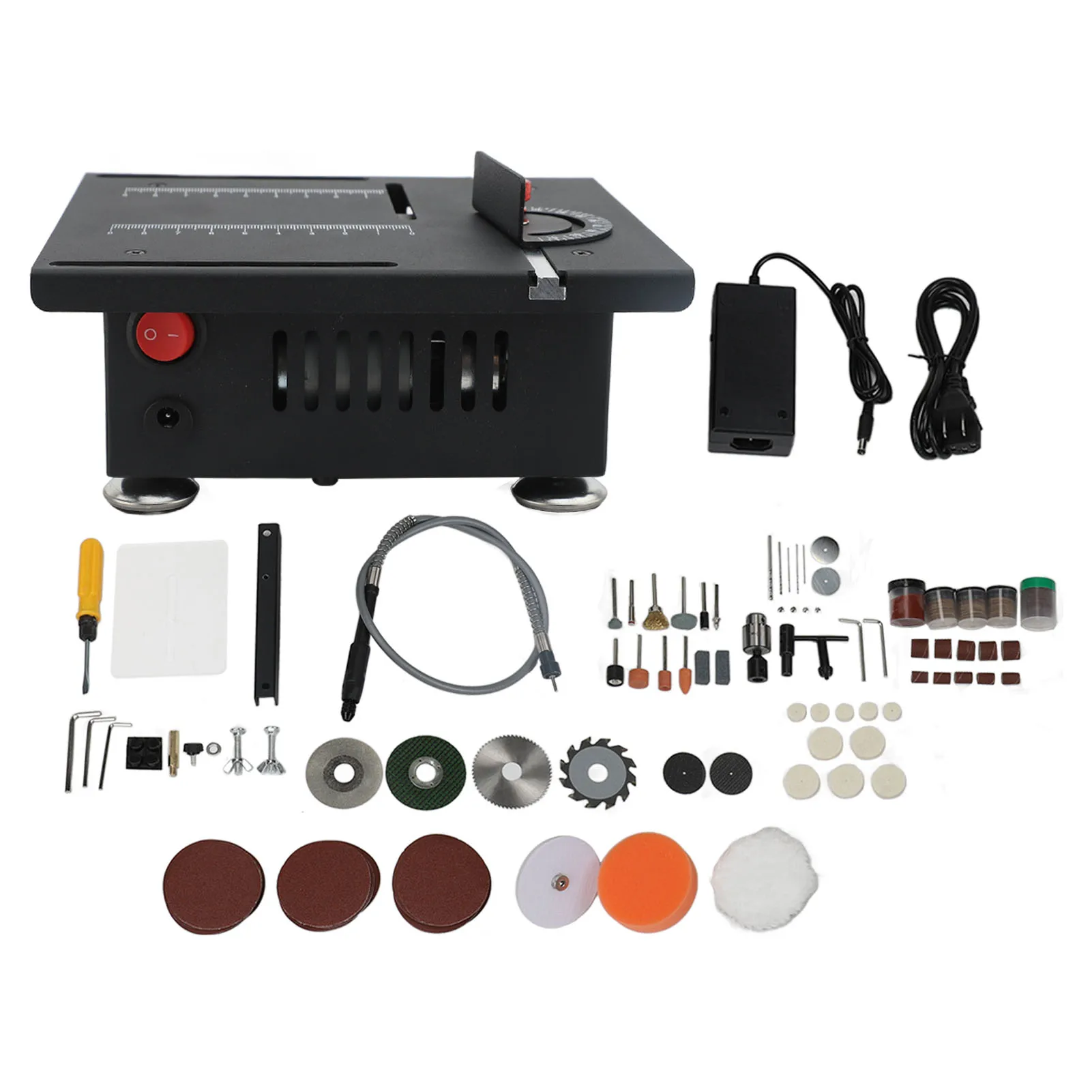 100W Mini Table Saw 5000RPM Small Woodworking Electric Bench Saw Handmade DIY Hobby Model Crafts Cutting Machine 16mm Blade Tool