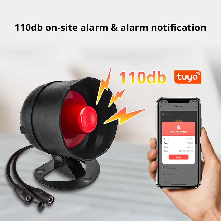 KERUI-sistema de alarma de seguridad WIFI, Detector de movimiento inalámbrico, sirena a prueba de clima para exteriores, sensor de puerta y ventana, Tuya Smart Home