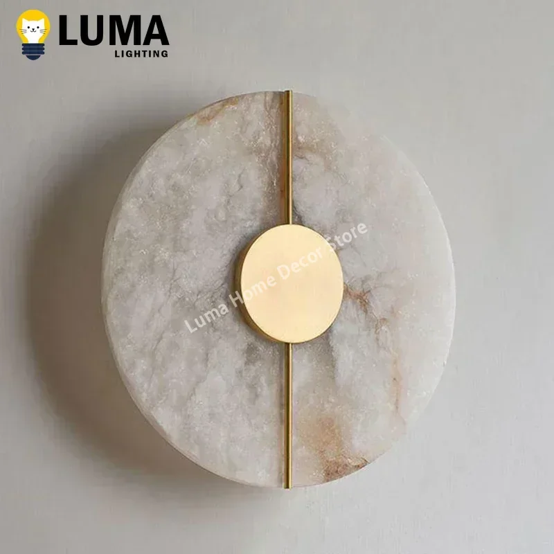 LUMA Modern Luxury Creative Marble Wall Light - Alabaster Marble Wall Sconce for Bedroom Bedside Living Room Aisle Indoor Decor