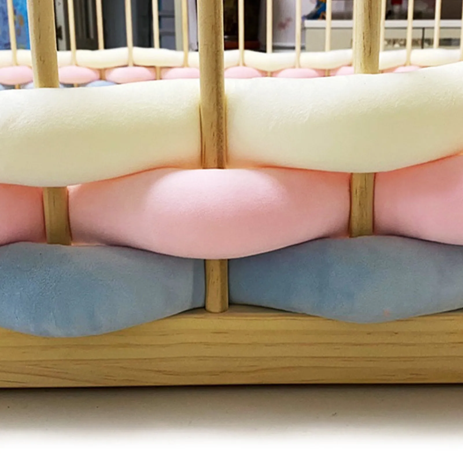 5M เด็กกันชนเตียง Iswound ทอ Braid Knot หมอนกันชนสําหรับทารก Bebe Crib Protector COT กันชนตกแต่งห้อง