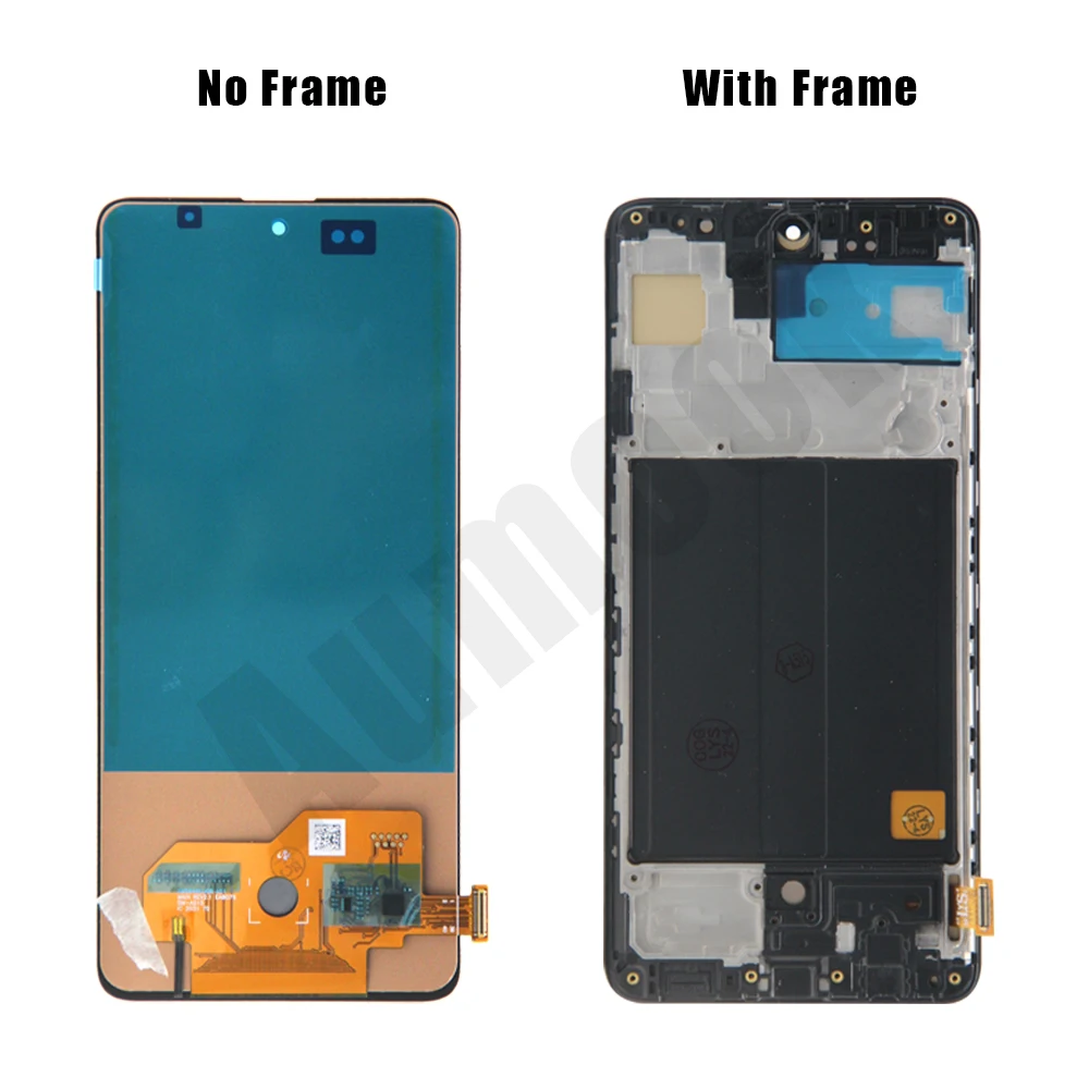 A51 Super AMOLED For Samsung A51 Screen LCD Display Digitizer Assembly Parts SM A515F A515U A515W A515X With Frame Touch Screen