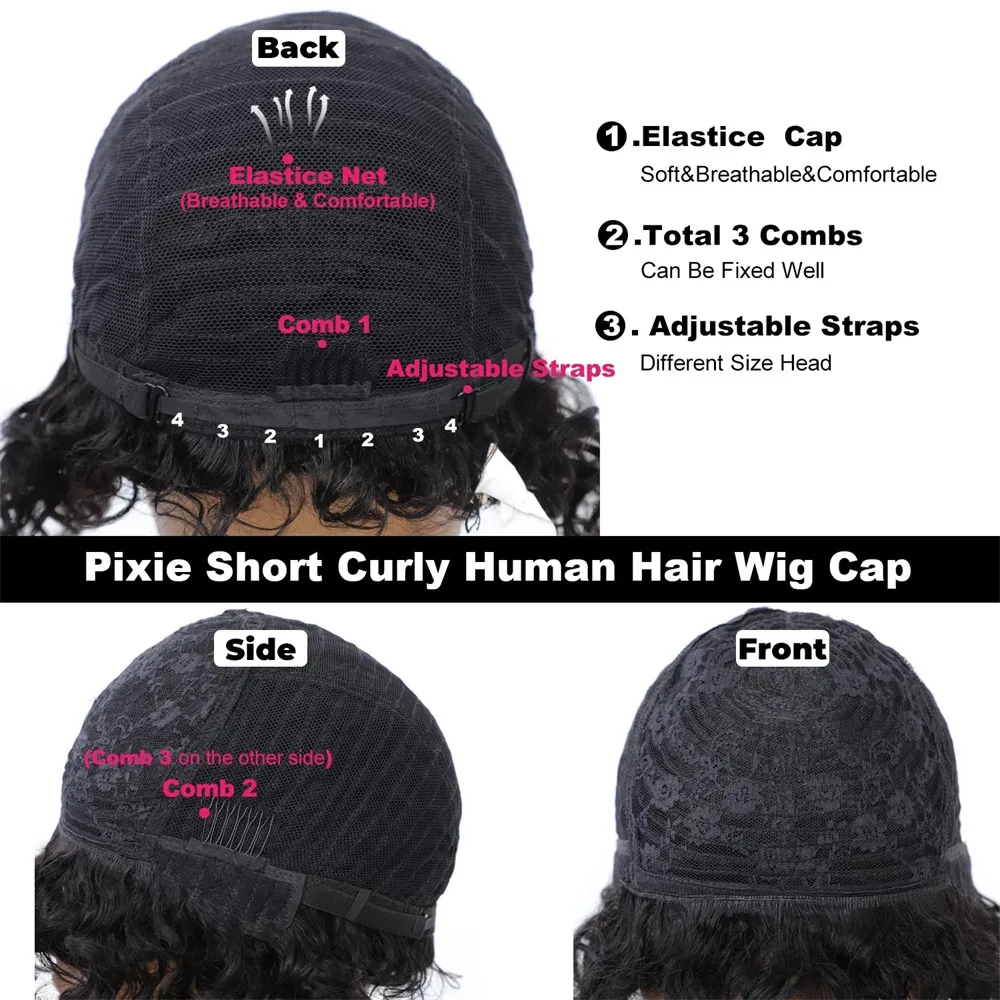 Afro Rose bouclés Funmi perruques avec Bang court rebondissant bouclés Bob perruque avec frange fait à la Machine Rose Curl perruque de cheveux humains pour les femmes noires