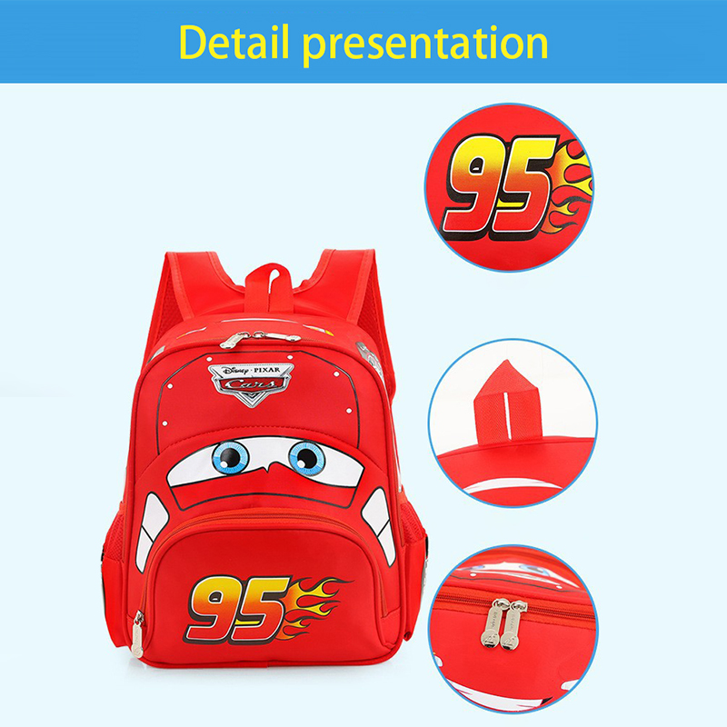 Disney Backpack 3D Printing Design Car Backpack For Kids Large Capacity Waterproof Schoolbag Gifts For Boys