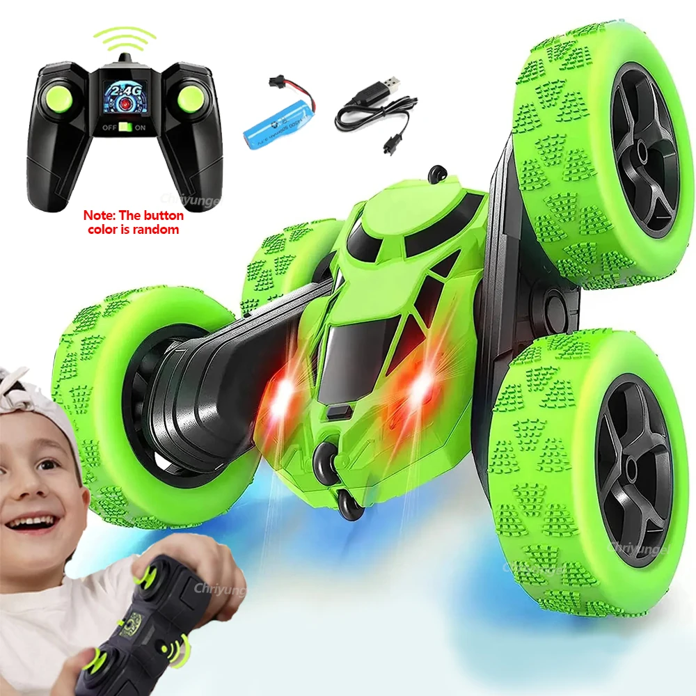 Carro dublê Rc para crianças, carros de controle remoto dupla face 2.4G de alta velocidade 360 °   Rotação Drift Auto Toys Presentes para menino e menina