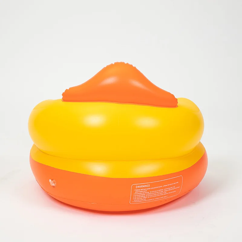 Assento inflável grosso de pato amarelo para crianças pequenas, assento inflável para bebês aprendendo a sentar no sofá