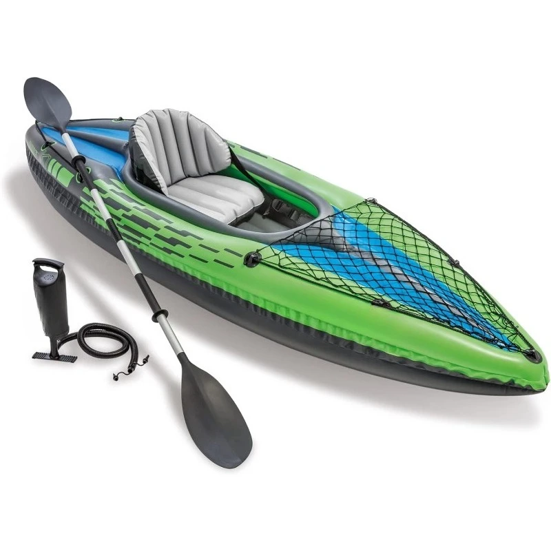 Challenger Inflatable Kayak Series: Includes Deluxe 86in Kayak Paddles and High-Output Pump – SuperStrong PVC – Adjustable Seat