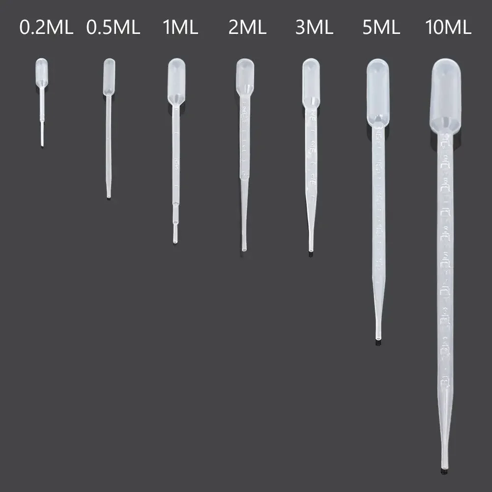 50 Uds 0,2 ml/0,5 ml/1 ml/2 ml/3 ml/5 ml LDPE gotero de plástico transparente desechable pajitas de transferencia pipetas de líquidos de Perfume graduadas