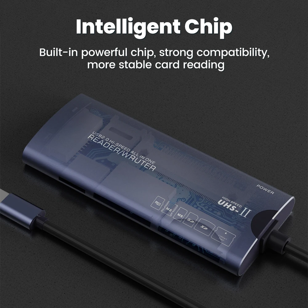 6 in 1 USB2.0 Multifunctional Reader SD/TF/XD/CF/M2 Memory Card Adapter Suitable For Cameras Computers High-speed Data Transfer