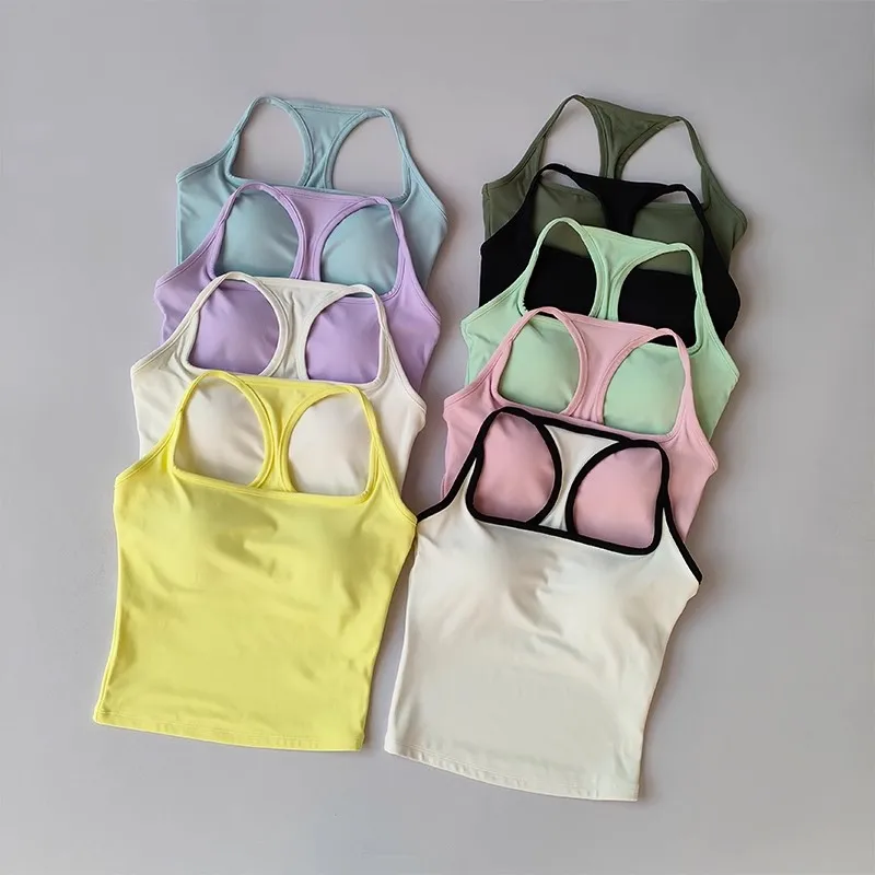 Women's Pilates Tank Top Push-Up Sports Bra Hollow Breathable Fitness Bras Gym Yoga Vest Sexy Running Tops Sportswear