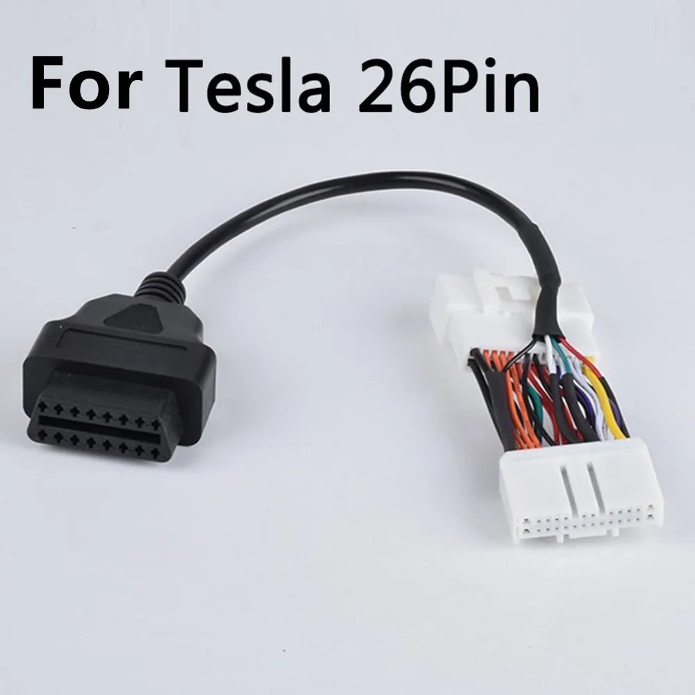 Para Cable de diagnóstico Tesla OBD2 26 pines 20 pines conector de 12 pines a adaptador OBDII de 16 pines para Tesla Model S Model X Model 3 Model Y
