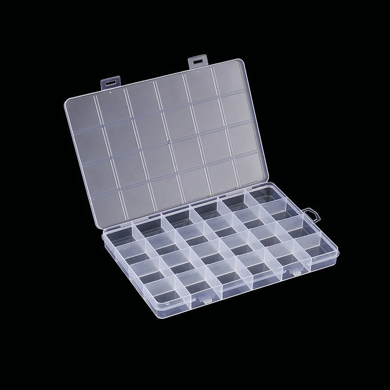 24-raster met sleuf kralen anti-string raster plastic opbergdoos sieraden classificatie onderdelen divisie doos sieraden doos organisator