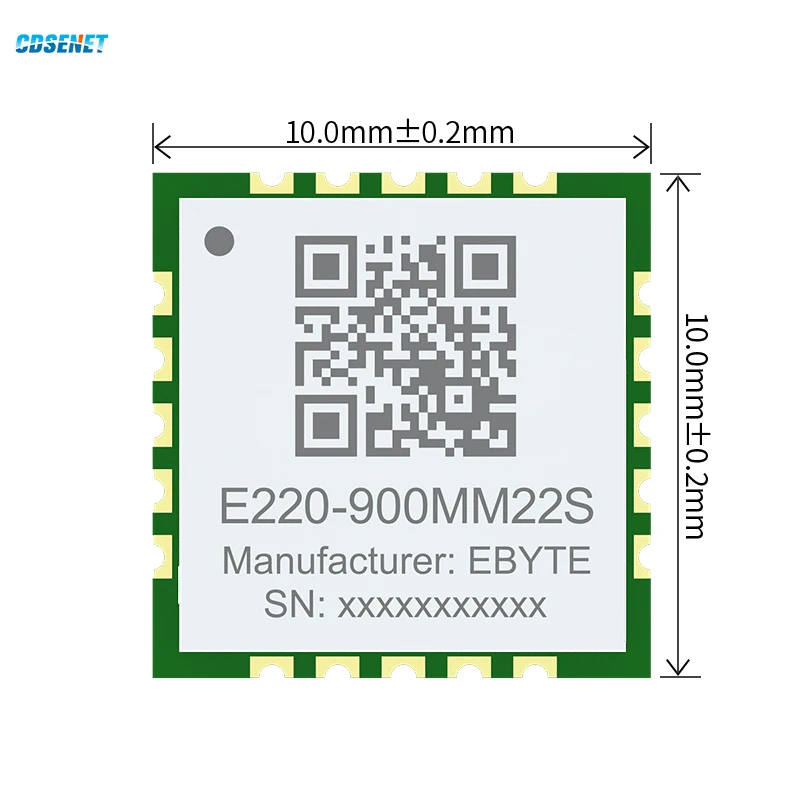 CDSENT LoRa LLCC68 Drahtlose Modul 868MHz/915MHz Low-Power 22dBm 5,5 KM E220-900MM22S Kleiner Größe Antenne Stempel löcher SPI