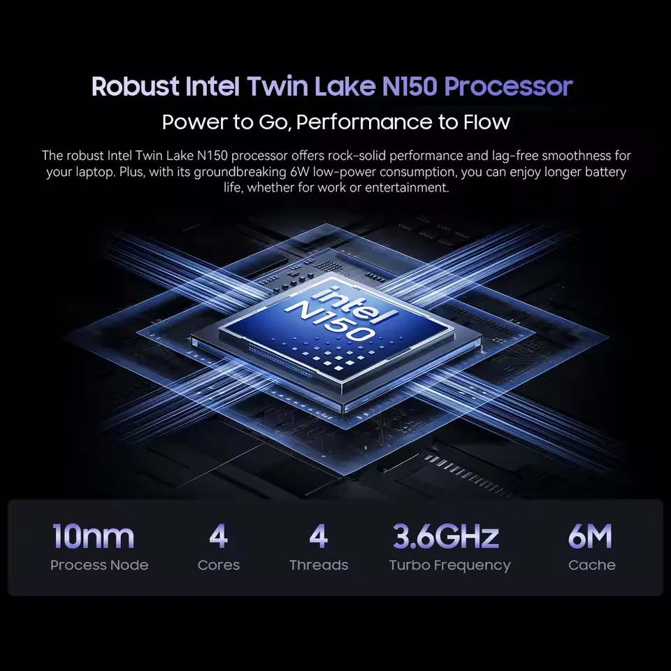 Blackview AceBook 6 laptop 15,6" FHD IPS Intel Twin Lake N150 16GB RAM 512GB SSD + uitbreiding tot 1TB Windows 11 Home Notebook