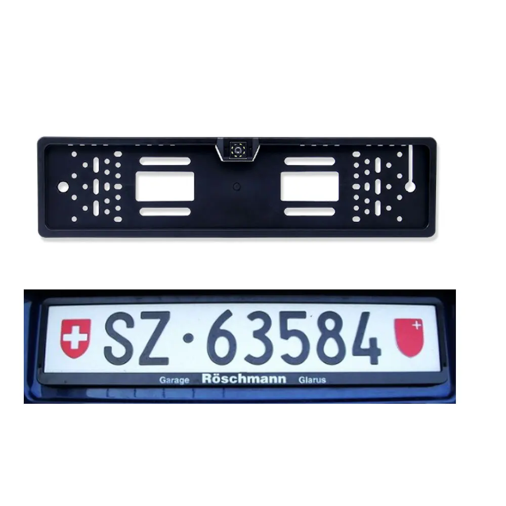 Auto-achteruitrijcamera EU Europees kentekenplaatframe Waterdicht nachtzicht Reverse Backup 4 of 8 LED-licht