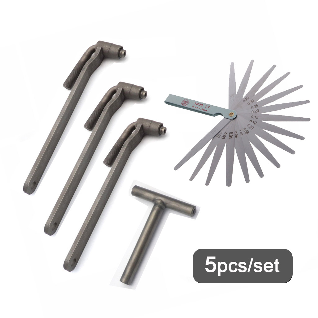 5 Cái/bộ Đa Năng Động Cơ Xe Máy Van Dụng Cụ Điều Chỉnh Van Vít Cờ Lê 8Mm 9Mm 10Mm T Loại Cờ Lê 0.1-2Mm Feeler Đo