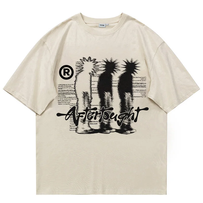 メンズヴィンテージ半袖Tシャツ,特大のイメージ,y2k影,ストリートウェア,アーバンウェア,ハラジュク,ヴィンテージ,美的ウェア