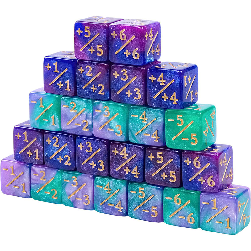 10Pcs D6 Dice 6 Side Counters +1/-1 Square Digital 16mm Cube for Kids Funny Table Board Gaming Math Teaching Arithmetic Toys