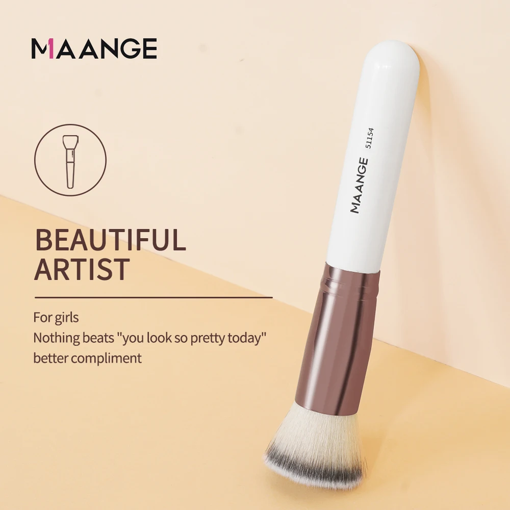 Maange แปรงแต่งหน้า1ชิ้นพร้อมกล่องคอนซีลเลอร์แป้งรองพื้นแปรงคอนทัวร์แปรงขนนุ่มหนาแน่นเครื่องมือความงามสำหรับผู้หญิง