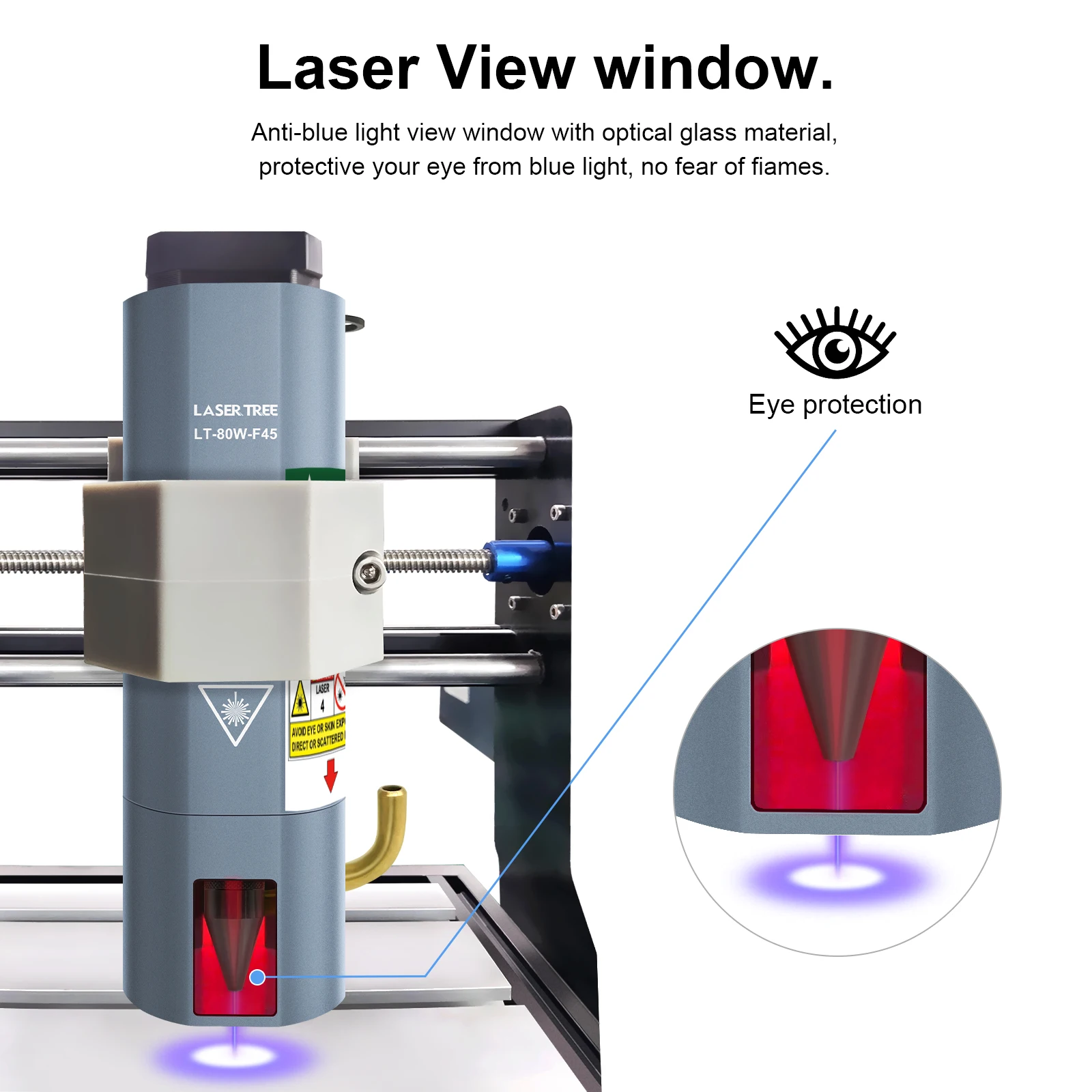 LASER TREE 80W-F45 Professional 10W Laser Module 450nm TTL Blue Light Module for CNC 3018 PRO Engraver Cuting Wood Machine Tools