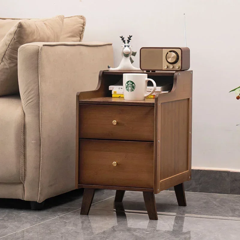 Mesa de chá de cabeceira de bambu armário de armazenamento lateral criativo perfeito para o conforto do quarto sala de estar móveis elegantes