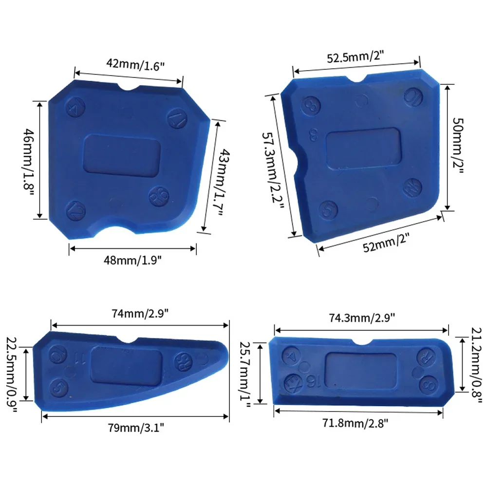 4 Stuks Siliconen Glas Cement Schraper Kit Grout Remover Tool Thuis Afwerking Breeuwen Gereedschap Thuis Schoonmaken Hand Spatel Tool