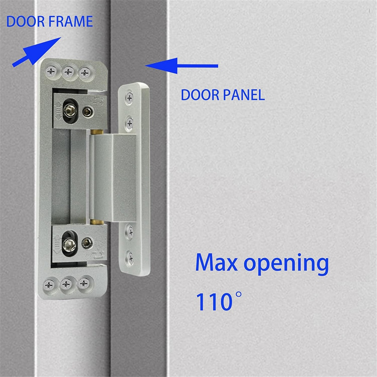 BABQ 隠しドアヒンジ、2パック調整可能な隠しドアヒンジ、110ポンドの耐荷重、秘密のドア用の高耐久隠しヒンジ