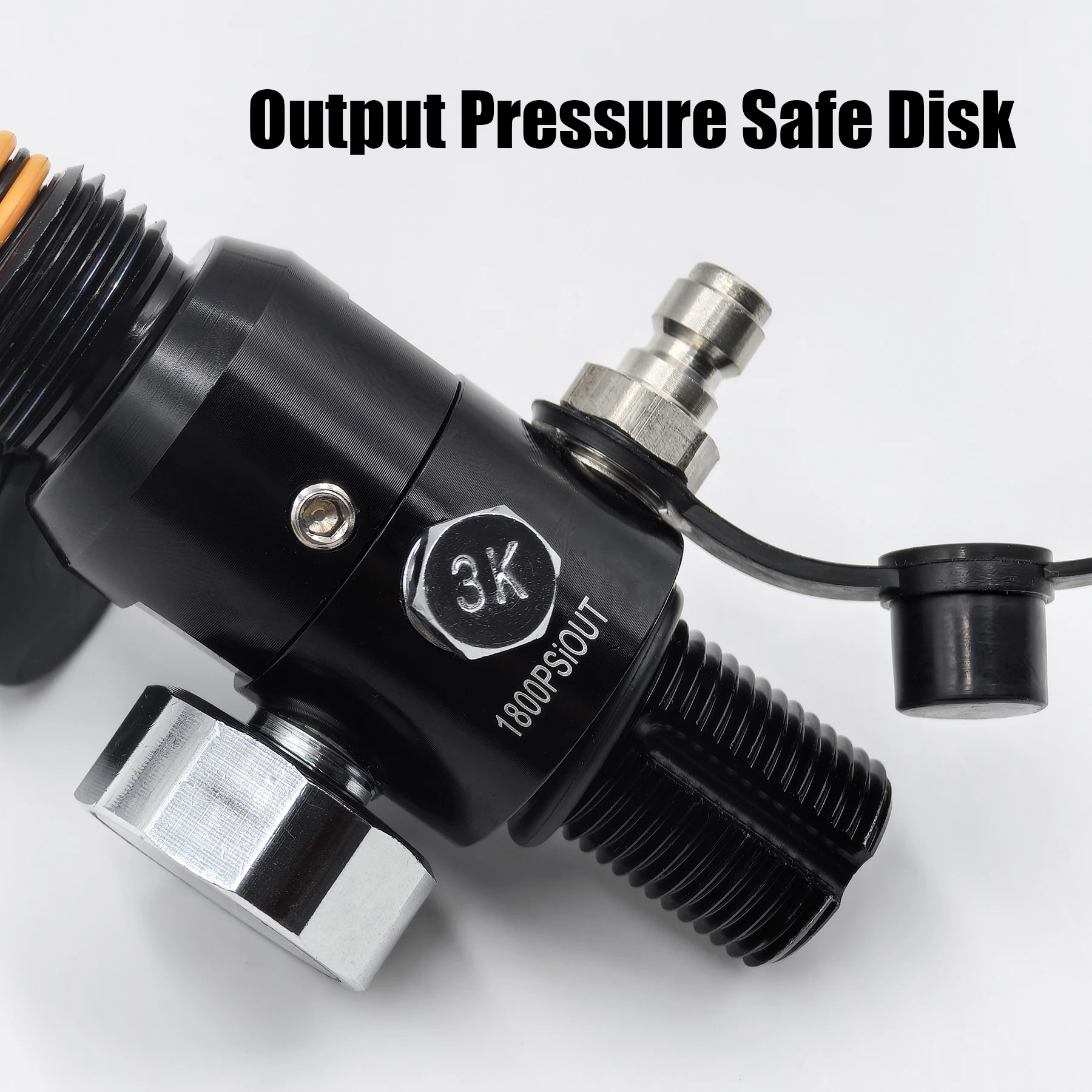 HPA 4500psi Cylinder Air Tank Regulator Valve Output 800psi to 3000psi Threads M18*1.5 or 5/8-18UNF Diving Double O-Ring Design