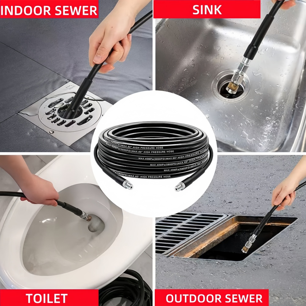 0.5 メートル-50 メートル下水道排水クリーニングホースパイプクリーニングキット高圧洗浄機ホース圧力クリーンノズルロータリーノズル、ケルヒャー用