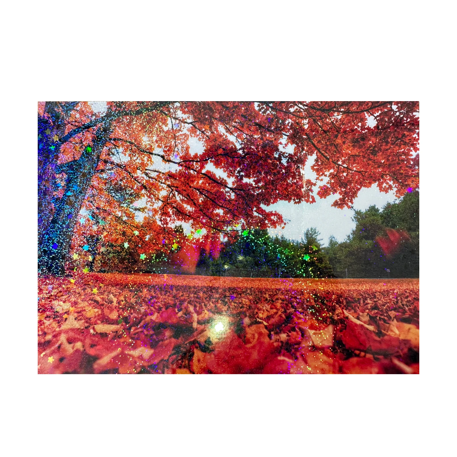 50 hojas de papel adhesivo holográfico con estrellas de arena, superposición holográfica transparente con purpurina, película de laminación en frío, suministros de arte autoadhesivos