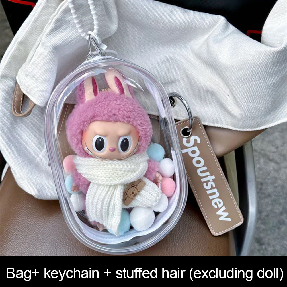 1ชิ้นถุงตุ๊กตาไวนิลสำหรับ labubu ตุ๊กตาผ้า OUT BAG 15cm Plush DUST DUST Doll (ไม่มีตุ๊กตา) #466359