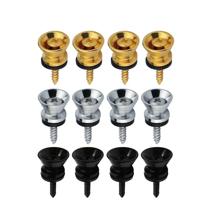 2Pcs Metal Guitar Strap Button Strap Fixing Pin With Fixing Screw Guitar Strap Lock Knob With Lock Classical Guitar