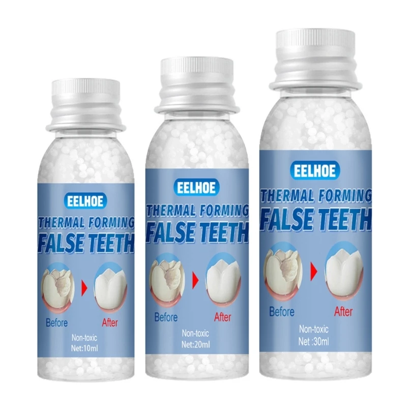 พลาสติกเรซินกาวฟันปลอมฟันซ่อม Falseteeth ชั่วคราว Solid เม็ด Moldable ฟันฮาโลวีน-แต่งหน้า