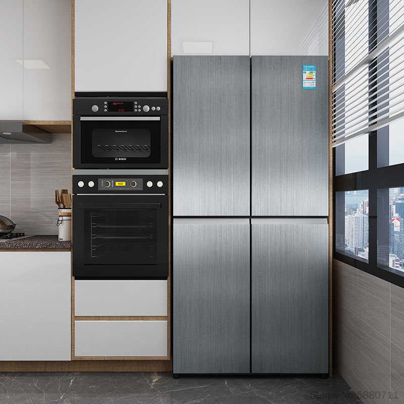 Металлические матовые серебряные декоративные обои, кожура и пленка, виниловая водонепроницаемая наклейка из нержавеющей стали для бытового холодильника, лифта