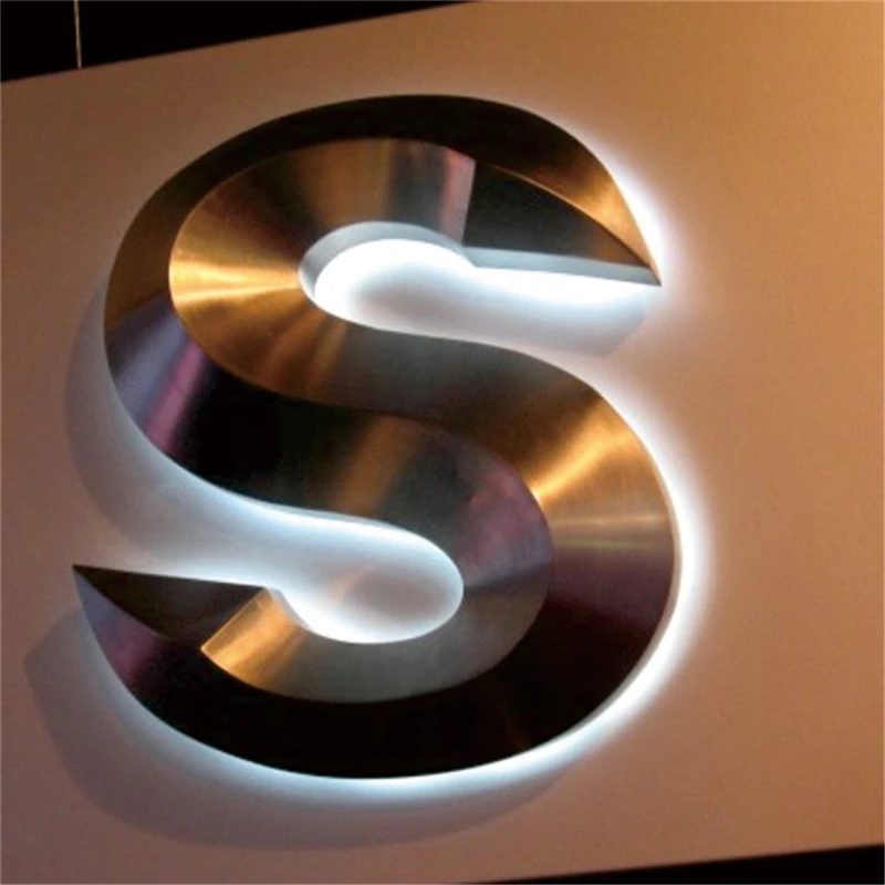 Benutzerdefiniertes 3D-Logo mit Hintergrundbeleuchtung für den Außenbereich, Geschäftsschild, beleuchtete Geschäftsbeschilderung, personalisiertes Wandlogo, LED-Schild für die Rezeption, Lobby
