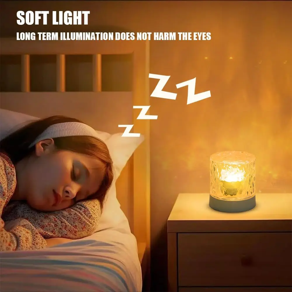 โคมไฟระลอกน้ํา, USB ระลอกน้ํา Night Light, บรรยากาศโรแมนติก Ocean โปรเจคเตอร์ Light, คริสตัล Ocean Wave โคมไฟ LED Night Light