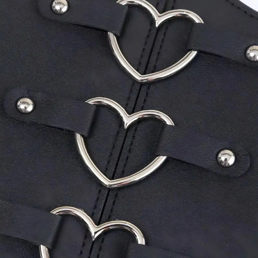One waist cinching, chest cinching, elastic, wide waistband, three heart-shaped buckles for decoration, versatile for daily use,