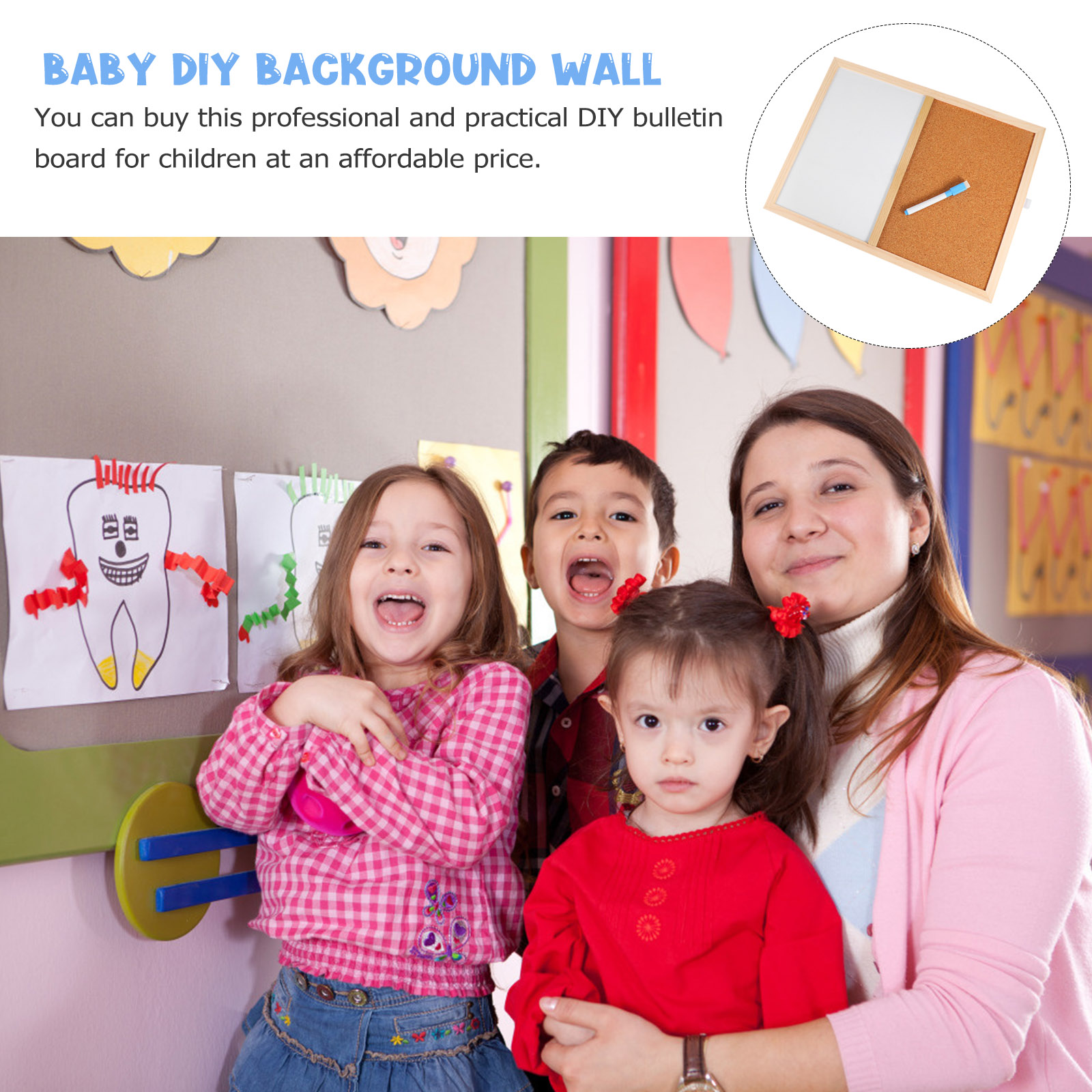 Wood Material Memo Board Magnetic Function Stylish Design Notice Whiteboard Home Decor Framed Cork Board Presentation Supplies