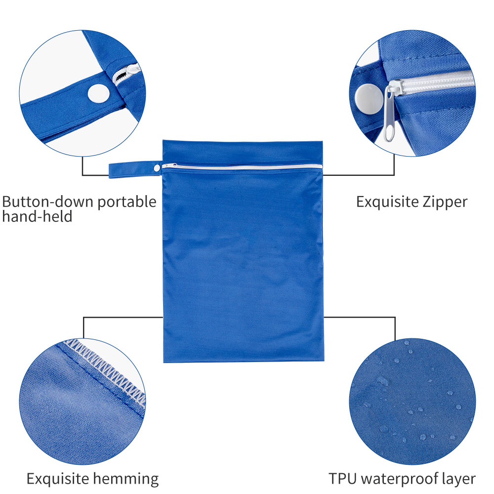 BIAI PUL สีทึบกันน้ํากระเป๋าเปียกกระเป๋าผ้าอ้อมล้างทําความสะอาดได้ผ้าอนามัยกระเป๋าสําหรับชุดว่ายน้ําเสื้อผ้าเปียก